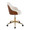 Bacci Contemporary Office Chair in Gold Metal, Walnut Wood, and Cream Fabric — side view