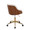 Bacci Contemporary Office Chair in Gold Metal, Walnut Wood, and Cream Fabric — rear three-quarter view