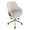 Bacci Contemporary Office Chair in Gold Metal, Walnut Wood, and Cream Fabric — lifestyle photo 1