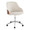 Bacci Contemporary Office Chair in Chrome Metal, Walnut Wood, and Cream Fabric — product view