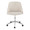 Bacci Contemporary Office Chair in Chrome Metal, Walnut Wood, and Cream Fabric — front view