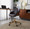 Bacci Contemporary Office Chair in Gold Metal, Walnut Wood, and Brown Faux Leather — lifestyle photo 1