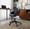 Bacci office chair in Black Metal, Walnut Wood, Black PU, featuring swivel and adjustable height