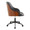 Bacci office chair in Black Metal, Walnut Wood, Black PU, side view, featuring swivel and adjustable height