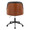 Bacci office chair in Black Metal, Walnut Wood, Black PU, back view, featuring swivel and adjustable height