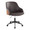 Bacci office chair in Black Metal, Walnut Wood, Brown PU, product view, featuring swivel and adjustable height