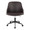 Bacci office chair in Black Metal, Walnut Wood, Brown PU, front view, featuring swivel and adjustable height