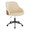 Bacci office chair in Black Metal, Walnut Wood, Cream PU, product view, featuring swivel and adjustable height