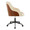 Bacci office chair in Black Metal, Walnut Wood, Cream PU, side view, featuring swivel and adjustable height