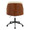 Bacci office chair in Black Metal, Walnut Wood, Cream PU, back view, featuring swivel and adjustable height