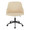 Bacci office chair in Black Metal, Walnut Wood, Cream PU, front view, featuring swivel and adjustable height