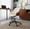 Bacci Contemporary Office Chair in Black Metal, Walnut Wood, and Cream Faux Leather — lifestyle photo 1