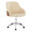 Bacci office chair in Chrome Metal, Walnut Wood, Cream PU, product view, featuring swivel and adjustable height