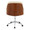 Bacci office chair in Chrome Metal, Walnut Wood, Cream PU, back view, featuring swivel and adjustable height