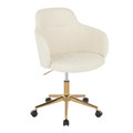 Boyne Contemporary Office Chair in Gold Metal and Cream Fabric — product view