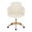 Boyne Contemporary Office Chair in Gold Metal and Cream Fabric — front view