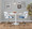 Charlotte Farmhouse Swivel Accent Chair in Antique Copper Metal, White Textured Wood, and Blue Fabric — lifestyle photo 2