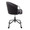 Claire Contemporary/Glam Task Chair in Black Metal and Black Faux Leather with Silver Metal Accents — side view