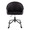 Claire Contemporary/Glam Task Chair in Black Metal and Black Faux Leather with Silver Metal Accents — front view