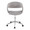 Curvo Upholstered Contemporary Task Chair in Chrome Metal and Grey Fabric — front view