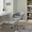 Curvo Upholstered Contemporary Task Chair in Chrome Metal and Grey Fabric — lifestyle photo 1