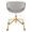 Curvo Upholstered Contemporary Task Chair in Gold Metal and Grey Fabric — back view