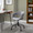 Curvo Upholstered Contemporary Task Chair in Black Metal and Grey Fabric — lifestyle photo 1