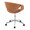 Curvo Upholstered Contemporary Task Chair in Chrome Metal and Camel Faux Leather — rear three-quarter view