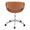 Curvo Upholstered Contemporary Task Chair in Chrome Metal and Camel Faux Leather — back view