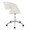 Curvo Upholstered Contemporary Task Chair in Chrome Metal and White Faux Leather — side view
