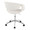 Curvo Upholstered Contemporary Task Chair in Chrome Metal and White Faux Leather — rear three-quarter view