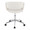 Curvo Upholstered Contemporary Task Chair in Chrome Metal and White Faux Leather — back view