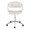 Curvo Upholstered Contemporary Task Chair in Chrome Metal and White Faux Leather — front view