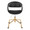 Curvo office furniture in Gold Metal, Black PU, front view, featuring swivel and adjustable height