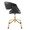 Curvo Upholstered Contemporary Task Chair in Gold Metal and Black Faux Leather — side view
