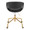 Curvo Upholstered Contemporary Task Chair in Gold Metal and Black Faux Leather — back view