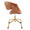 Curvo office furniture in Gold Metal, Camel PU, side view, featuring swivel and adjustable height