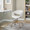 Curvo Upholstered Contemporary Task Chair in Gold Metal and White Faux Leather — lifestyle photo 1