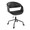 Curvo Upholstered Contemporary Task Chair in Black Metal and Black Faux Leather — product view