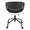 Curvo Upholstered Contemporary Task Chair in Black Metal and Black Faux Leather — back view