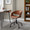 Curvo office furniture in Black Metal, Camel PU, featuring swivel and adjustable height