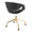 Curvo office furniture in Black Metal, Camel PU, back and side view, featuring swivel and adjustable height