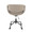 Curvo Upholstered Contemporary Task Chair in Black Metal and Light Grey Faux Leather — back view