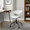 Curvo office furniture in Black Metal, White PU, featuring swivel and adjustable height