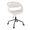 Curvo Upholstered Contemporary Task Chair in Black Metal and White Faux Leather — product view