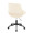 Fabrizzi office chair in Black Metal, Cream PU, back and side view, featuring swivel and adjustable height