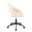 Fabrico Contemporary Office Chair in Black Metal and Cream Faux Leather — side view