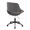 Fabrizzi office chair in Black Metal, Grey PU, back and side view, featuring swivel and adjustable height