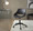 Fabrizzi office chair in Black Metal, Grey PU, close-up detail, featuring swivel and adjustable height