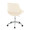 Fabrizzi office chair in Chrome Metal, Cream PU, back and side view, featuring swivel and adjustable height